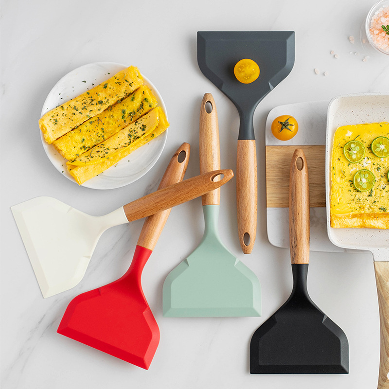 Okonomiyaki Spatula - Lebensmittelqualität Silikon Kochutensilien Tamagoyaki Spachtel Rindfleisch