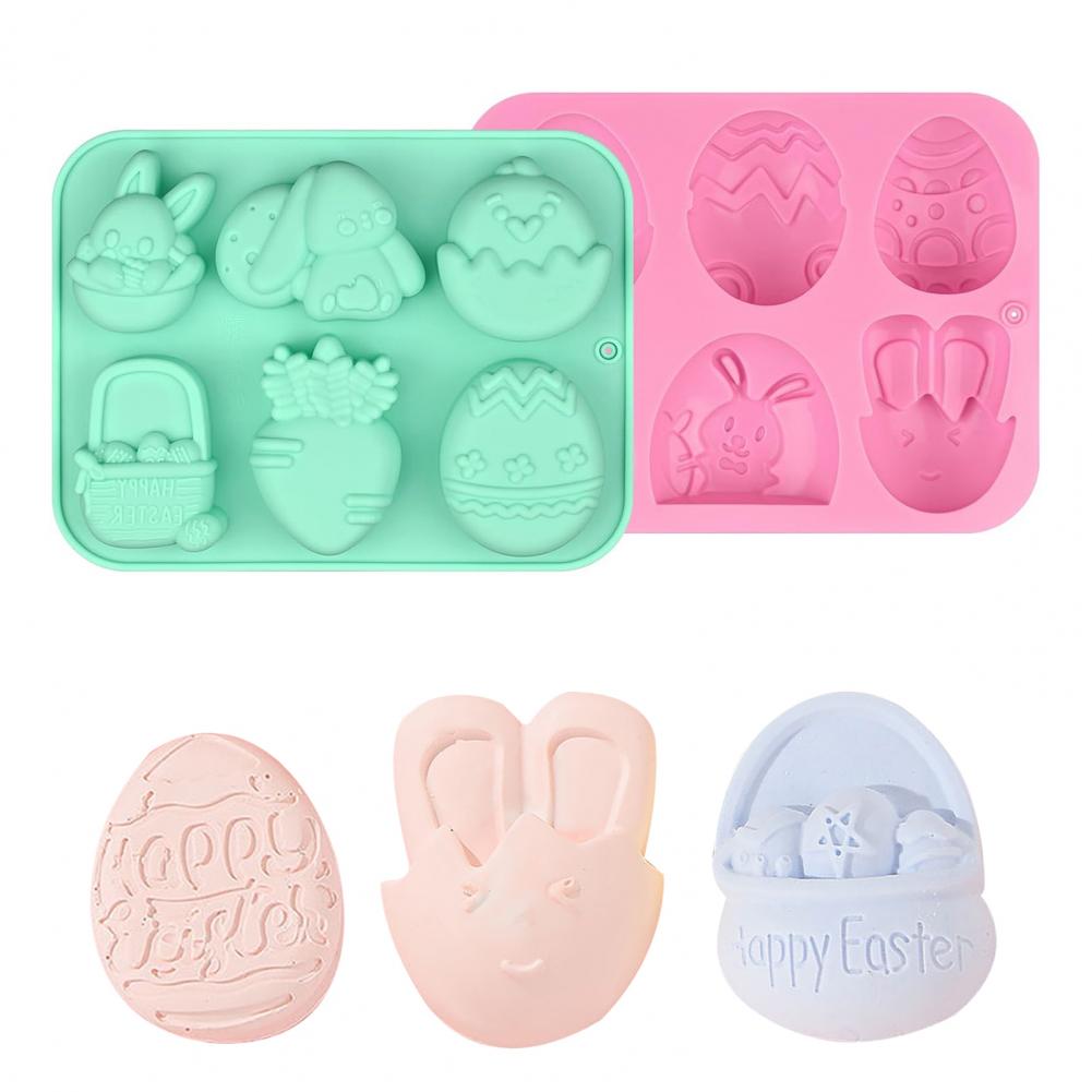 Bunny Cake Mold - Hasen-Schokoladenform 4-teilig Hasenförmige Silikon-Schokoladenform Antihaft-Kuchen-Bonbon-Backform Oster-Cupcake-Bonbon-Herstellungsform